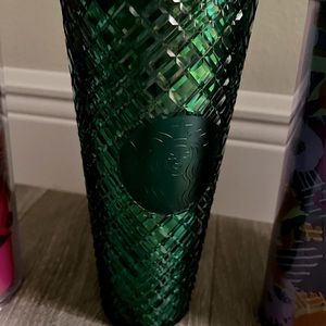 Starbucks Holiday 2021 Studded Dark Green Jeweled Tumbler Cold Cup Venti 24oz
